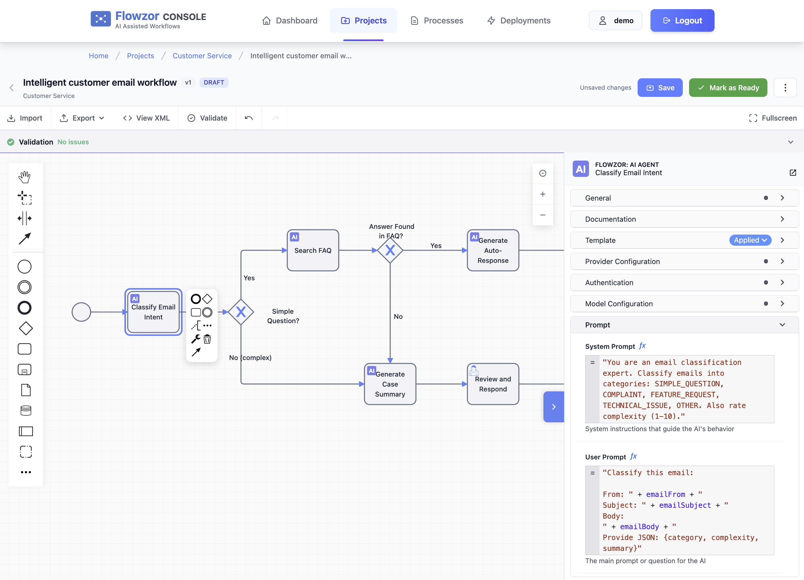 Visual Workflow Designer - Design workflows with drag-and-drop interface